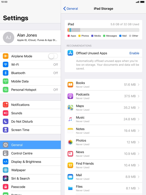 Press the required app. Press the required app.