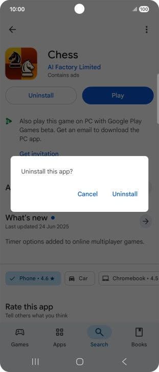Press Uninstall. Press Uninstall.