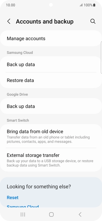 Press Manage accounts. Press Manage accounts.