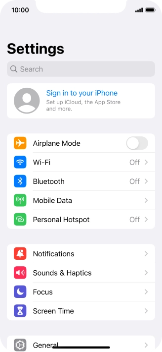 Press Sign in to your iPhone. Press Sign in to your iPhone.