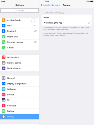 Press the required setting to turn the function on or off. Press the required setting to turn the function on or off.