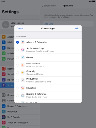 Press the required categories. Press the required categories.