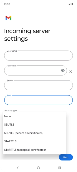 Press SSL/TLS. Press SSL/TLS.