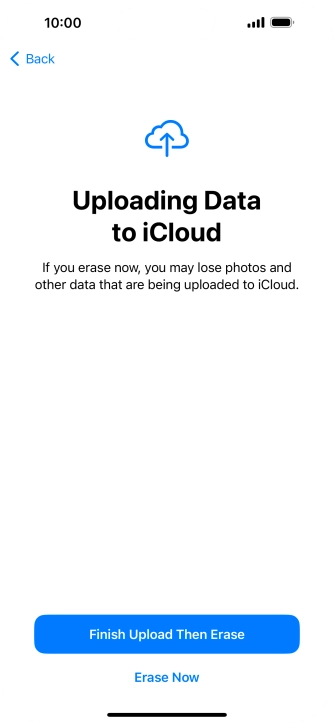 Press the required setting. Press the required setting.