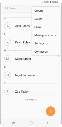 Press Manage contacts. Press Manage contacts.