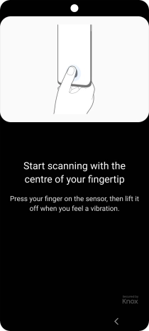 Follow the instructions on the screen to create the phone lock code using your fingerprint. Follow the instructions on the screen to create the phone lock code using your fingerprint.