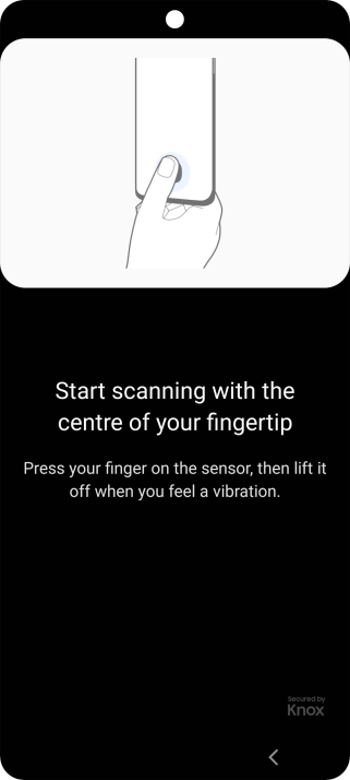 Follow the instructions on the screen to create the phone lock code using your fingerprint. Follow the instructions on the screen to create the phone lock code using your fingerprint.