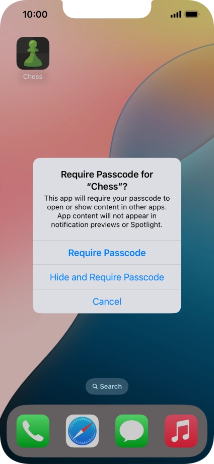 Press Require Passcode. Press Require Passcode.