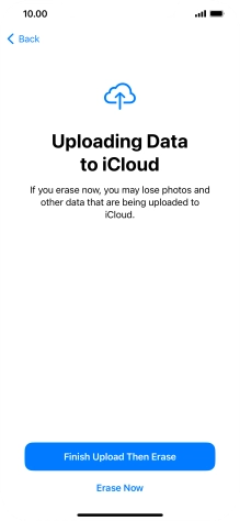 Press the required setting. Press the required setting.