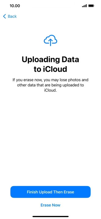 Press the required setting. Press the required setting.