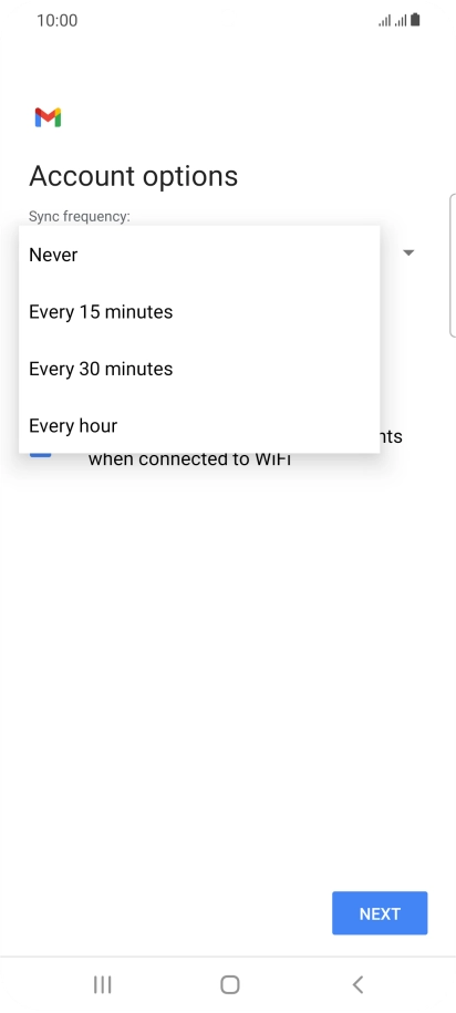 Press the required setting. Press the required setting.
