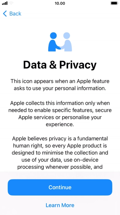 Press Continue. Press Continue.