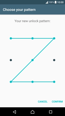 Repeat the selected phone lock code and press CONFIRM. Repeat the selected phone lock code and press CONFIRM.