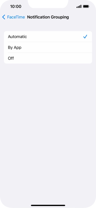 Press the required setting. Press the required setting.