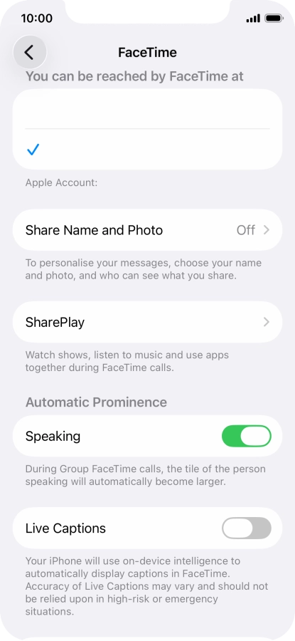 Press the required setting below Press the required setting below