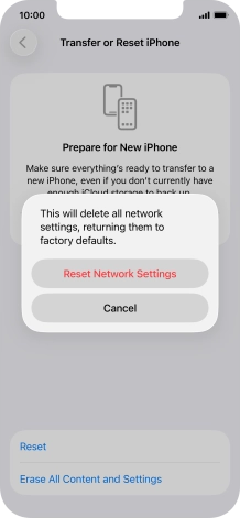 Press Reset Network Settings. Press Reset Network Settings.