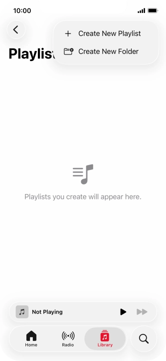 Press Create New Playlist. Press Create New Playlist.