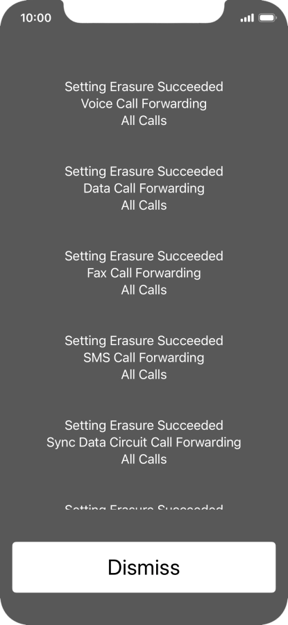 Press Dismiss. Press Dismiss.