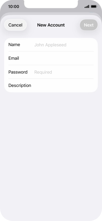 Press Name and key in the required sender name. Press Name and key in the required sender name.
