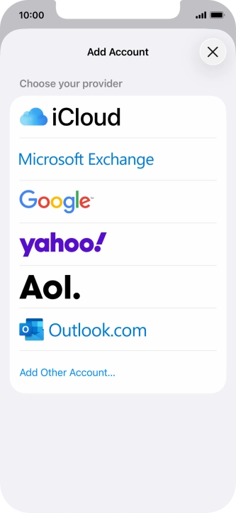 Press Add Other Account.... Press Add Other Account....