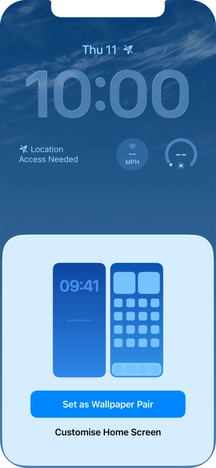 To use the same colour theme on the home screen, press Set as Wallpaper Pair. To use the same colour theme on the home screen, press Set as Wallpaper Pair.