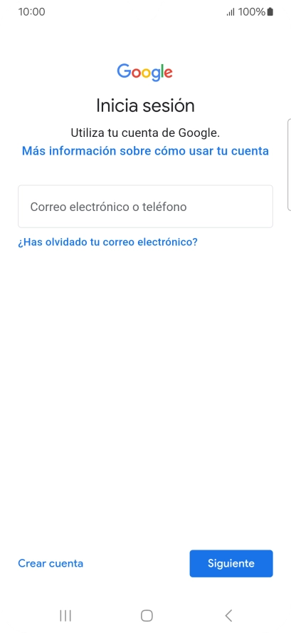 Si no tienes una cuenta de Google, pulsa Crear cuenta y sigue las indicaciones de la pantalla para ver cómo crear una cuenta nueva. Si no tienes una cuenta de Google, pulsa Crear cuenta y sigue las indicaciones de la pantalla para ver cómo crear una cuenta nueva.