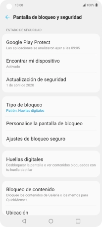 Pulsa Tipo de bloqueo e introduce el código de seguridad extra que has creado anteriormente. Pulsa Tipo de bloqueo e introduce el código de seguridad extra que has creado anteriormente.
