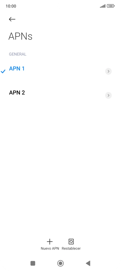 Pulsa la conexión de datos deseada para activarla. Pulsa la conexión de datos deseada para activarla.