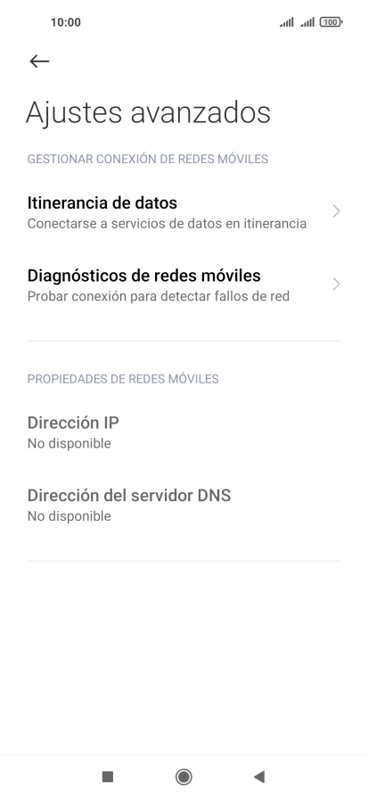 Pulsa Itinerancia de datos. Pulsa Itinerancia de datos.