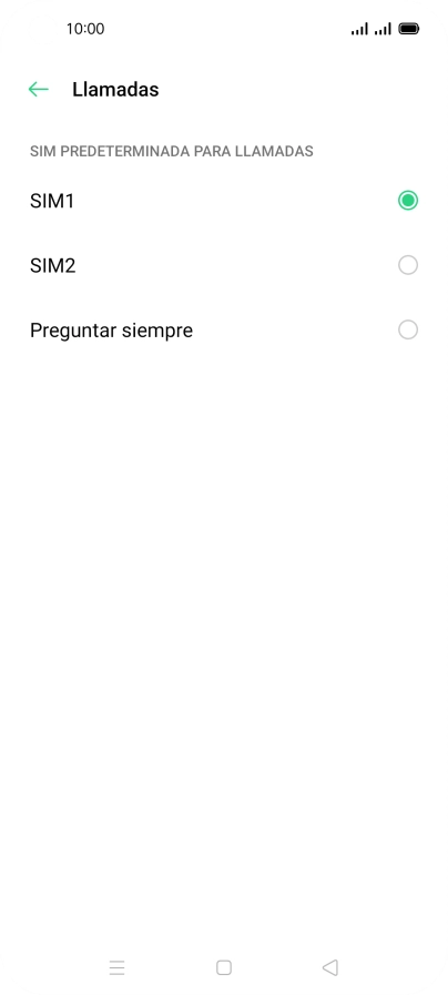 Pulsa el ajuste deseado. Pulsa el ajuste deseado.