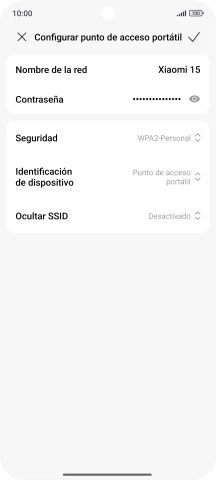 Pulsa Nombre de la red e introduce el nombre deseado de la conexión wifi Pulsa Nombre de la red e introduce el nombre deseado de la conexión wifi