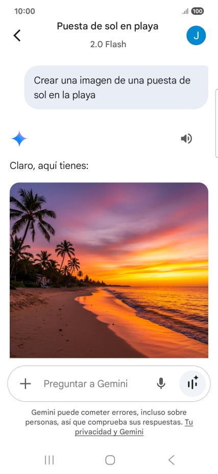 También puedes pedir a Gemini que genere una fotografía partiendo de tu descripción. También puedes pedir a Gemini que genere una fotografía partiendo de tu descripción.