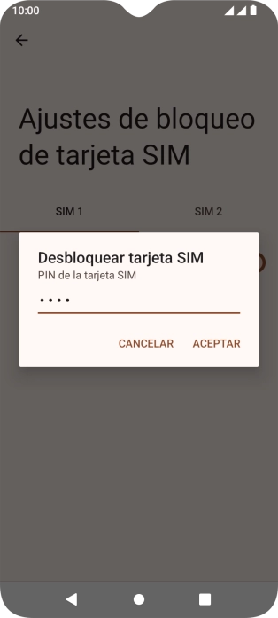 Introduce tu código PIN y pulsa ACEPTAR. Introduce tu código PIN y pulsa ACEPTAR.