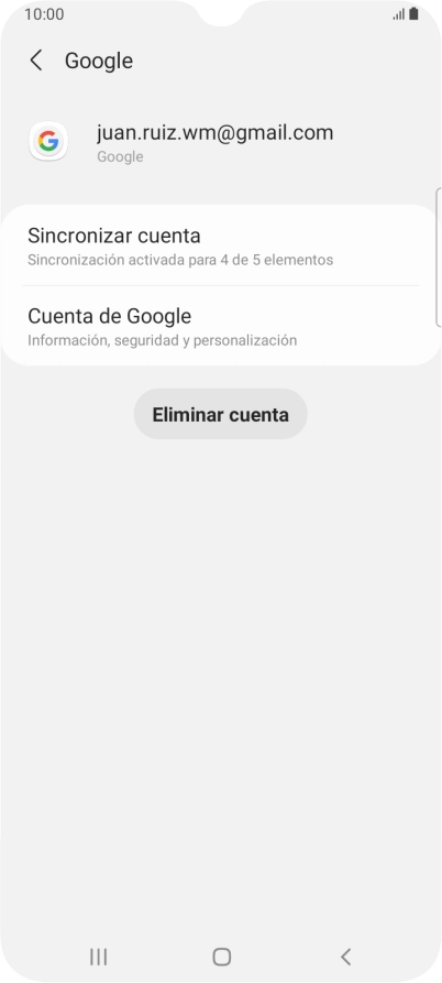Pulsa Sincronizar cuenta. Pulsa Sincronizar cuenta.
