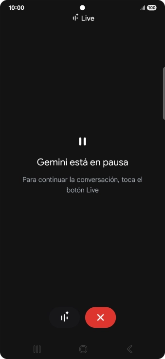 Para retomar la conversación, pulsa el icono de retomar conversación. Para retomar la conversación, pulsa el icono de retomar conversación.