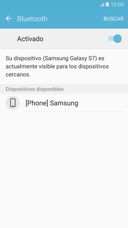 Pulsa el dispositivo Bluetooth deseado y sigue las indicaciones de la pantalla para vincular el dispositivo al teléfono. Pulsa el dispositivo Bluetooth deseado y sigue las indicaciones de la pantalla para vincular el dispositivo al teléfono.