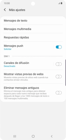 Pulsa Mensajes de texto. Pulsa Mensajes de texto.