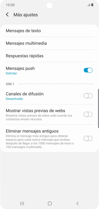 Pulsa Mensajes de texto. Pulsa Mensajes de texto.