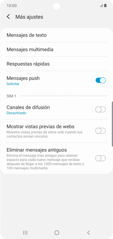 Pulsa Mensajes de texto. Pulsa Mensajes de texto.