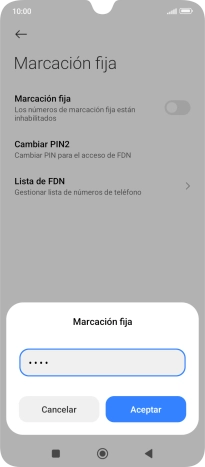 Introduce el código PIN2 y pulsa Aceptar. Introduce el código PIN2 y pulsa Aceptar.