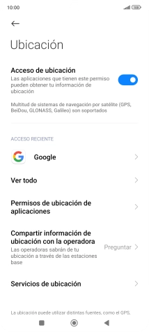 Pulsa Permisos de ubicación de aplicaciones. Pulsa Permisos de ubicación de aplicaciones.