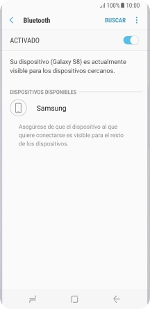 Pulsa el dispositivo Bluetooth deseado y sigue las indicaciones de la pantalla para vincular el dispositivo al teléfono. Pulsa el dispositivo Bluetooth deseado y sigue las indicaciones de la pantalla para vincular el dispositivo al teléfono.