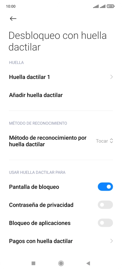 Pulsa el indicador junto a los ajustes deseados para activarlos o desactivarlos. Pulsa el indicador junto a los ajustes deseados para activarlos o desactivarlos.
