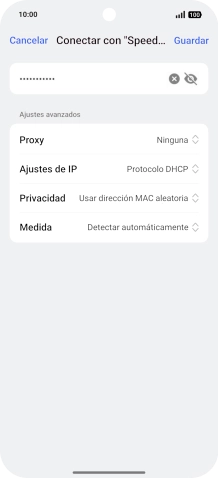 Introduce la contraseña de la red wifi y pulsa Guardar. Introduce la contraseña de la red wifi y pulsa Guardar.