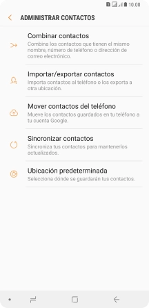 Pulsa Importar/exportar contactos. Pulsa Importar/exportar contactos.