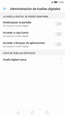 Pulsa Huella digital nueva. Pulsa Huella digital nueva.