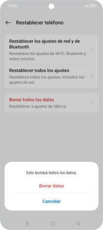 Pulsa Borrar datos. Pulsa Borrar datos.