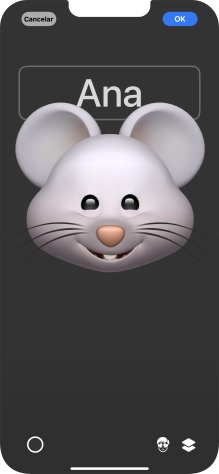 Pulsa en el campo del nombre y sigue las indicaciones de la pantalla para seleccionar el tipo de letra y el color de tu nombre en el póster de contacto. Pulsa en el campo del nombre y sigue las indicaciones de la pantalla para seleccionar el tipo de letra y el color de tu nombre en el póster de contacto.