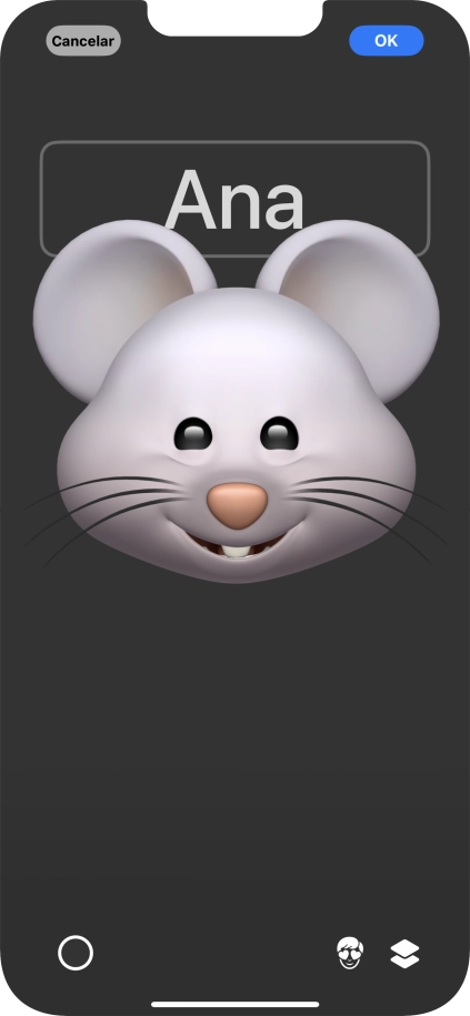 Pulsa en el campo del nombre y sigue las indicaciones de la pantalla para seleccionar el tipo de letra y el color de tu nombre en el póster de contacto. Pulsa en el campo del nombre y sigue las indicaciones de la pantalla para seleccionar el tipo de letra y el color de tu nombre en el póster de contacto.