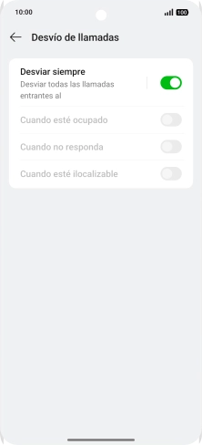 Pulsa el indicador junto al tipo de desvío deseado. Pulsa el indicador junto al tipo de desvío deseado.